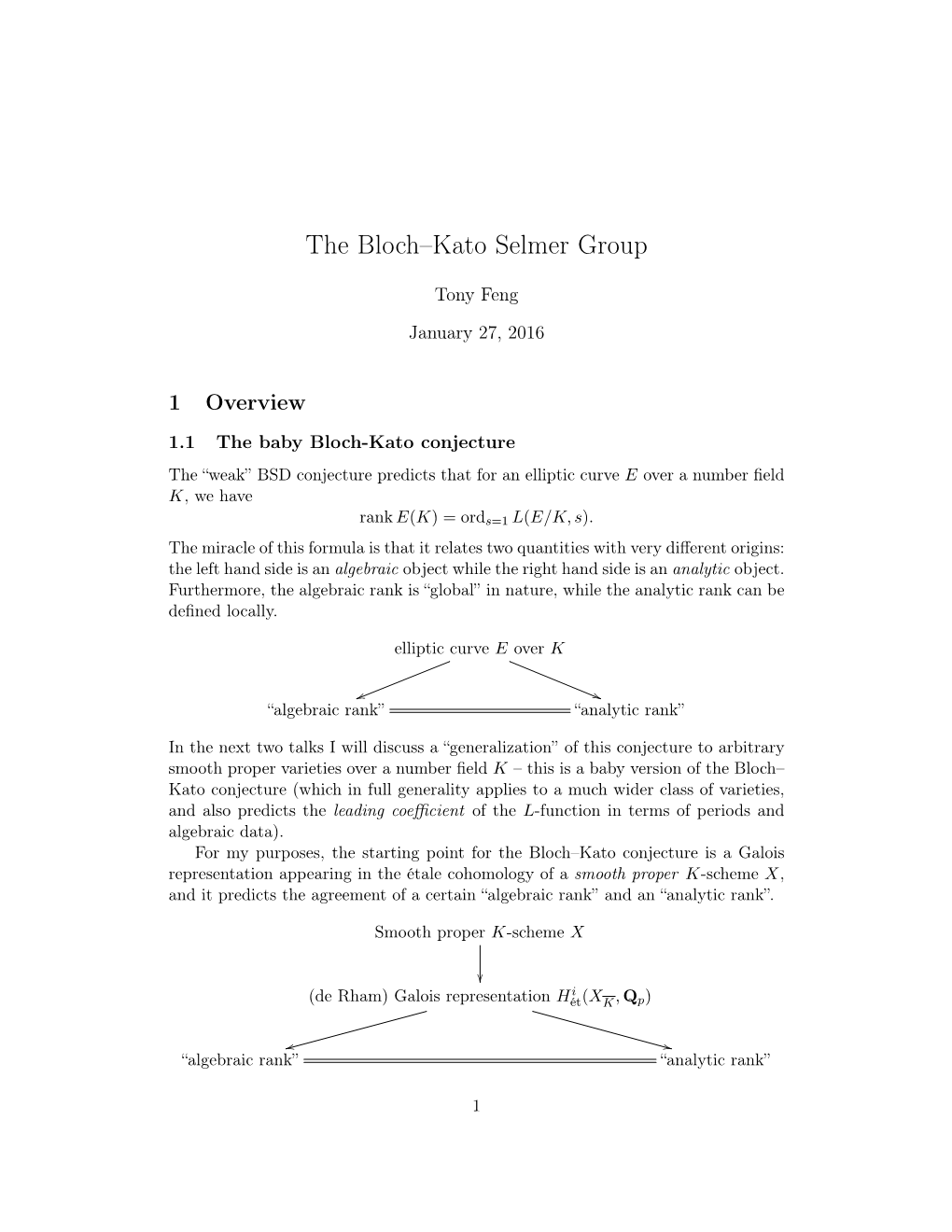 The Bloch–Kato Selmer Group