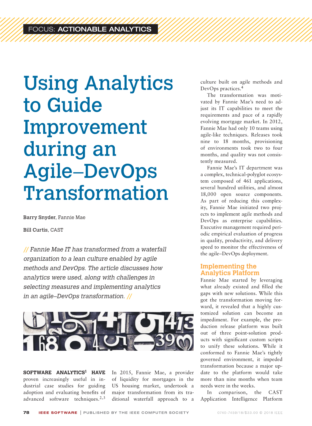 Using Analytics to Guide Improvement During an Agile–Devops