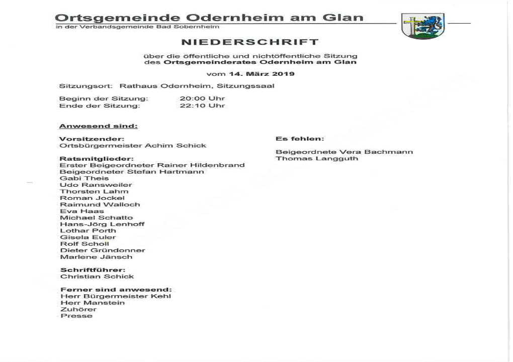 Ortsgemeinde Odernheim Am Glan