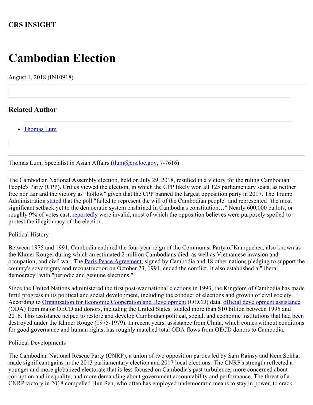 Cambodian Election