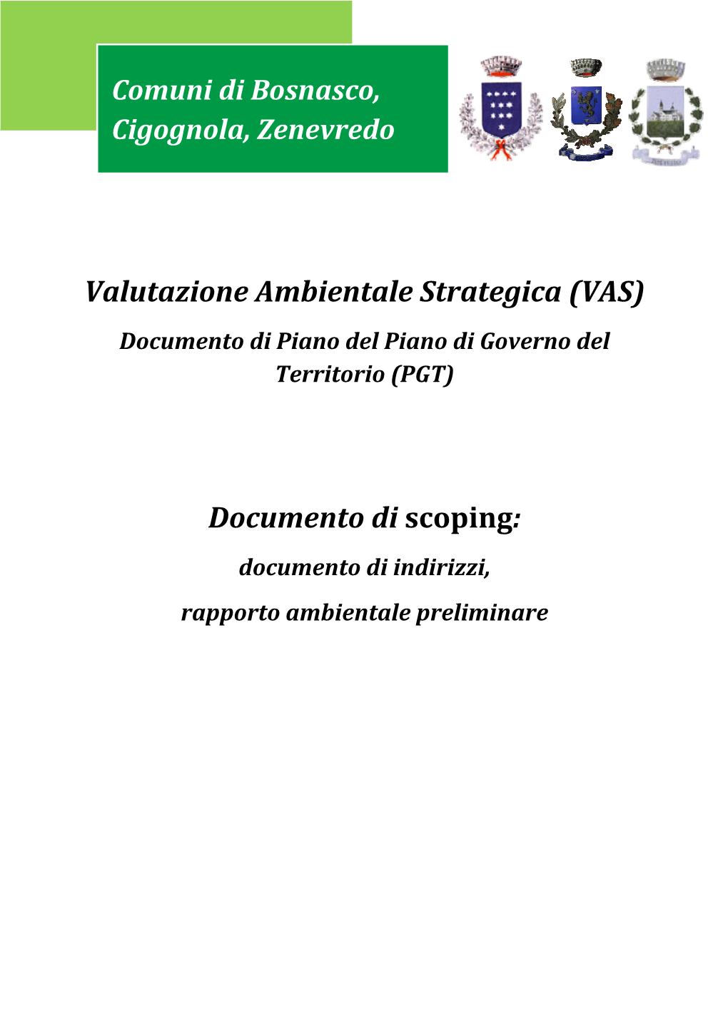 Valutazione Ambientale Strategica (VAS) Documento Di Scoping