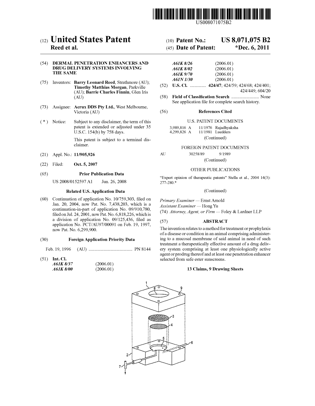 (12) United States Patent (10) Patent No.: US 8,071,075 B2 Reed Et Al