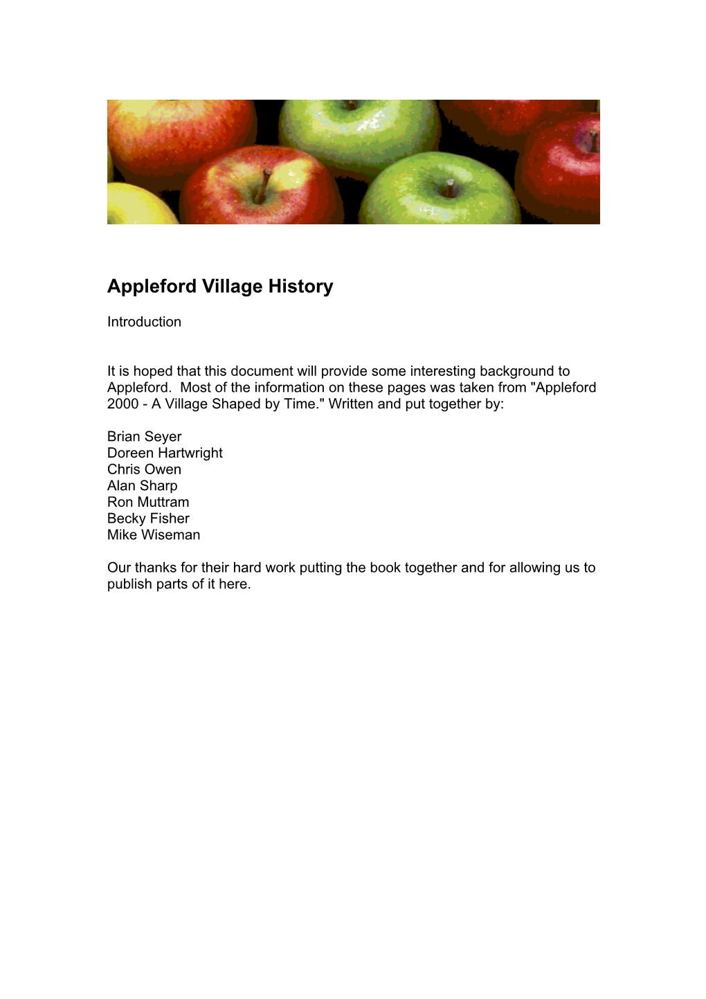 Appleford Village History