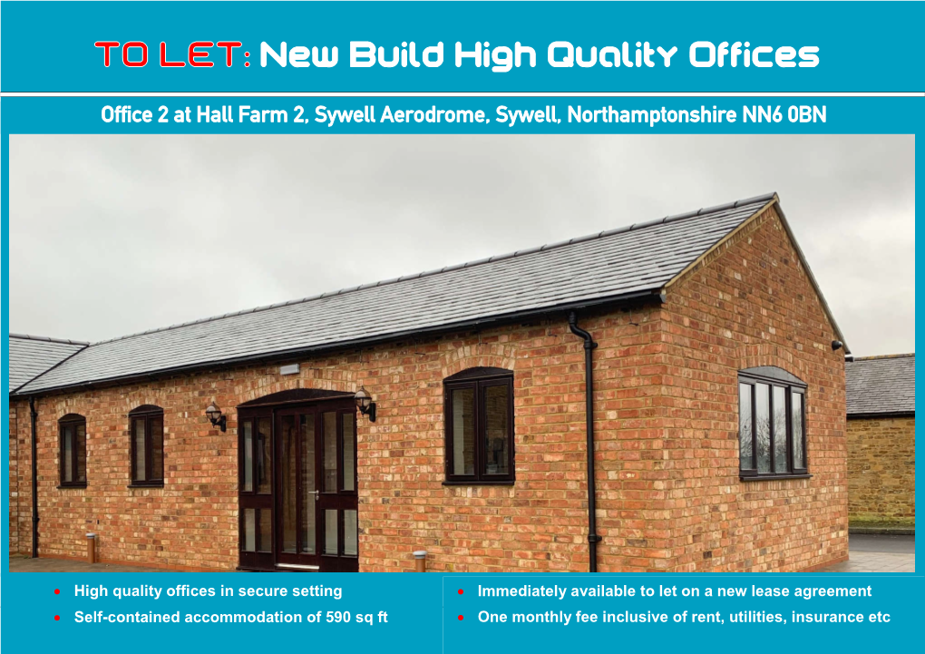 Office 2 at Hall Farm 2, Sywell Aerodrome, Sywell, Northamptonshire NN6 0BN