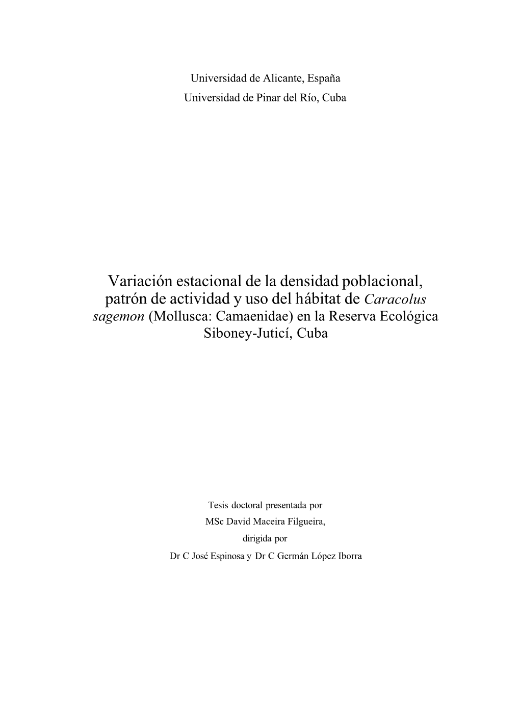 Variación Estacional De La Densidad Poblacional, Patrón De Actividad Y