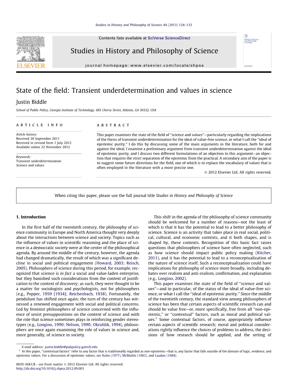 Transient Underdetermination and Values in Science