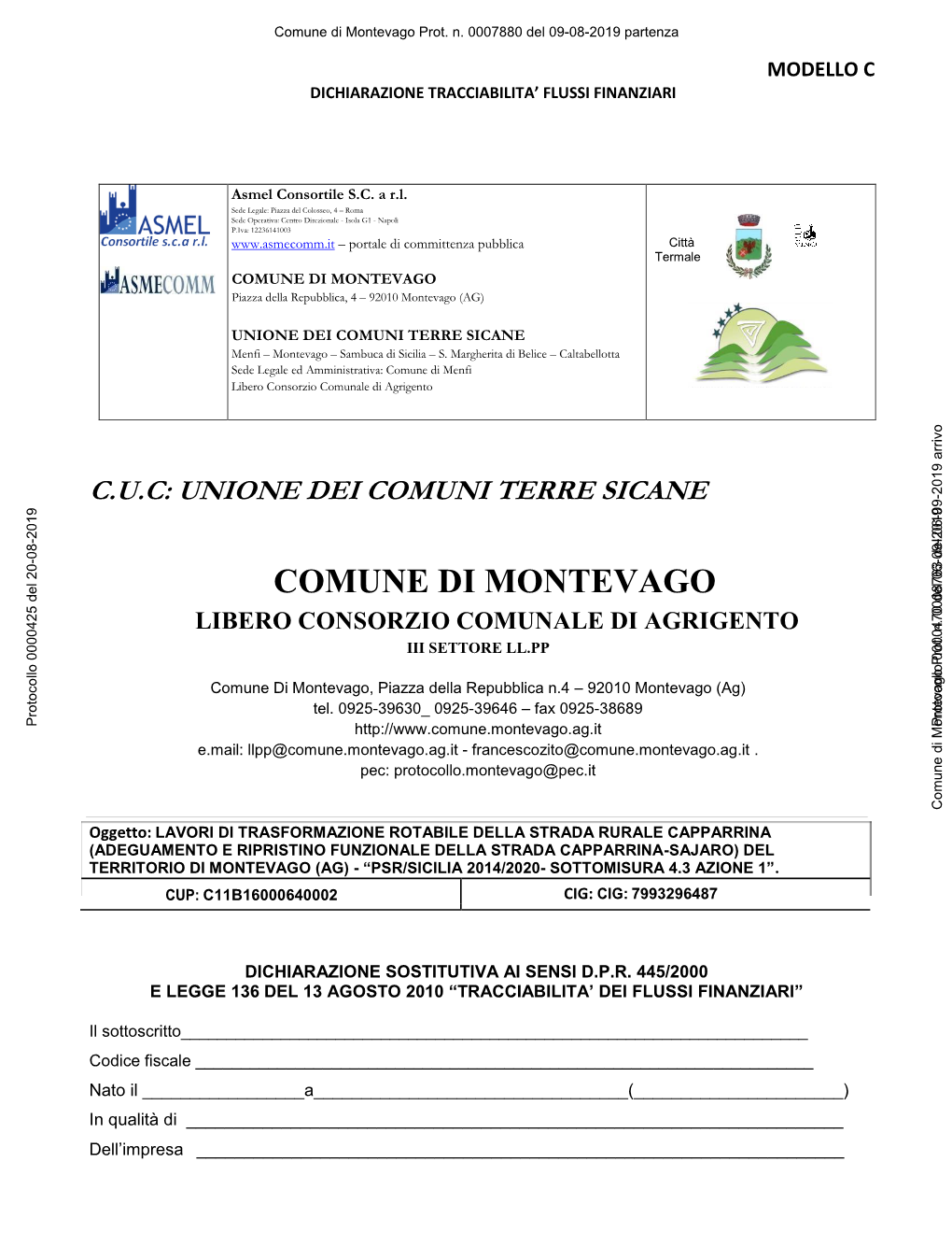 Comune Di Montevago Prot