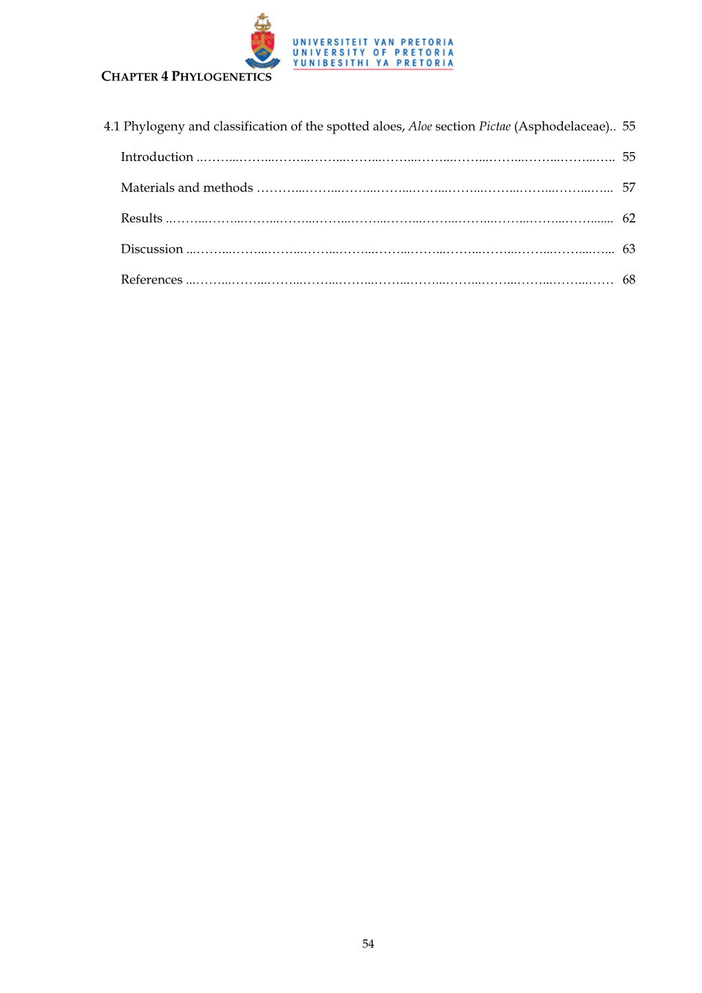 Chapter 5 Cladistic Analysis of DNA Sequence Data in Classification of Aloe L