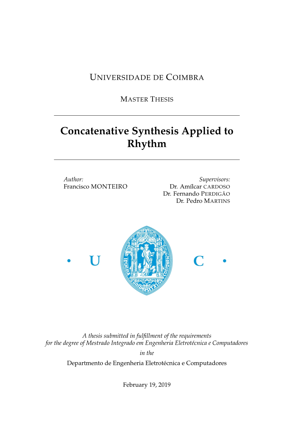 Concatenative Synthesis Applied to Rhythm