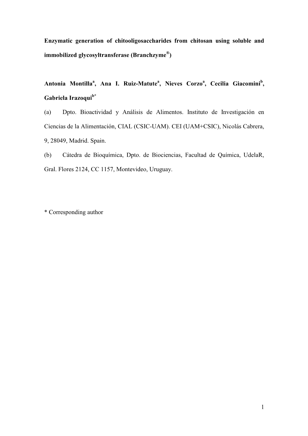 1 Enzymatic Generation of Chitooligosaccharides from Chitosan