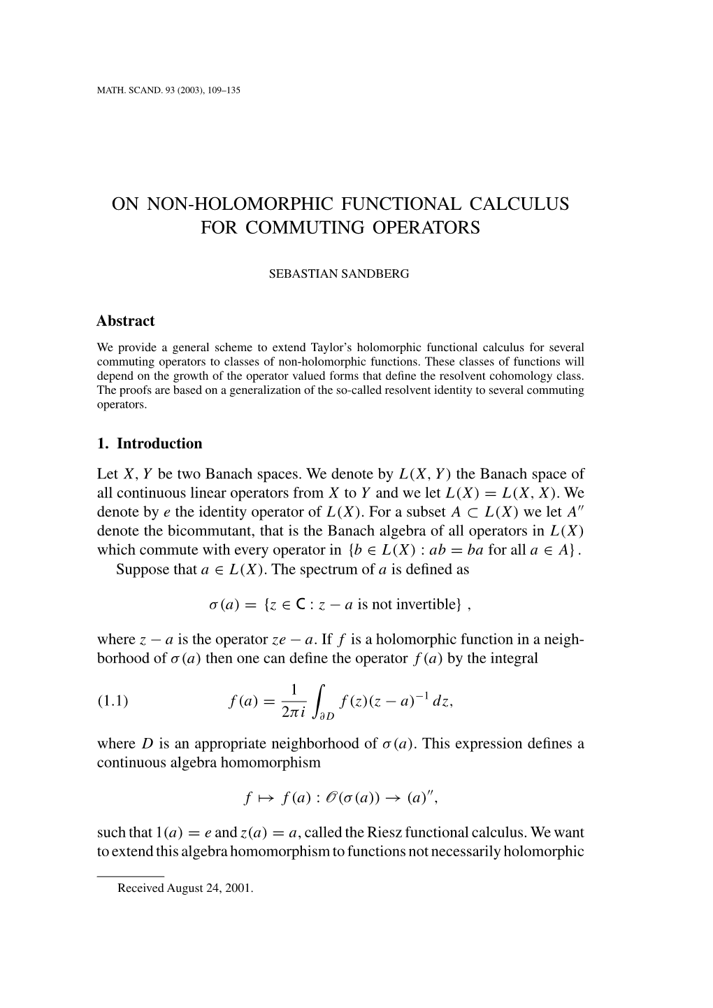 On Non-Holomorphic Functional Calculus for Commuting Operators