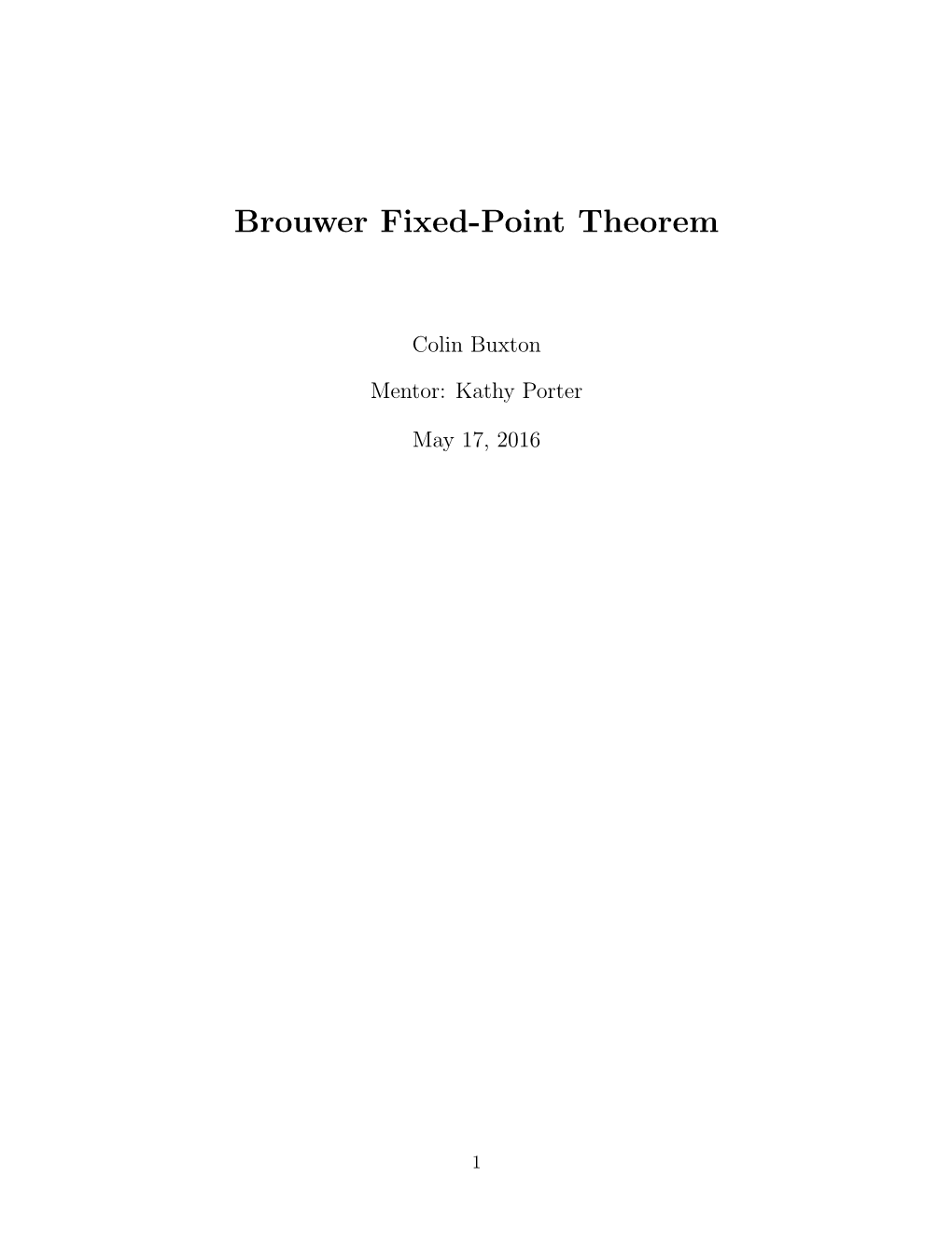 Brouwer Fixed-Point Theorem