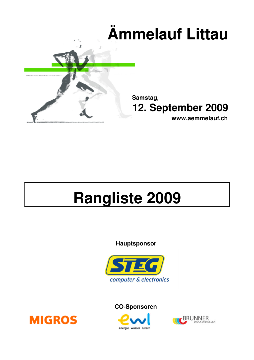 Rangliste 2009 Ämmelauf Littau