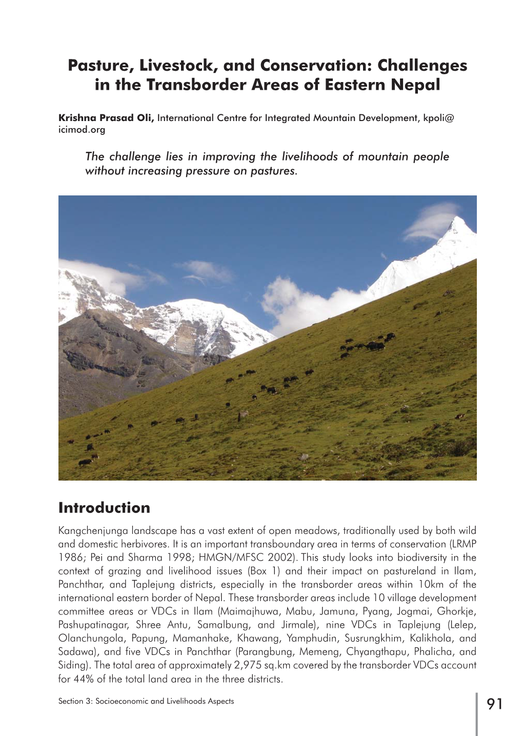 Biodiversity Conservation in the Kangchenjunga Landscape Final