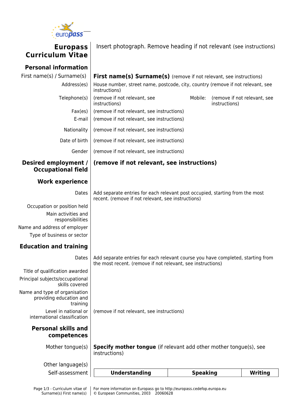 Europass Curriculum Vitae s11