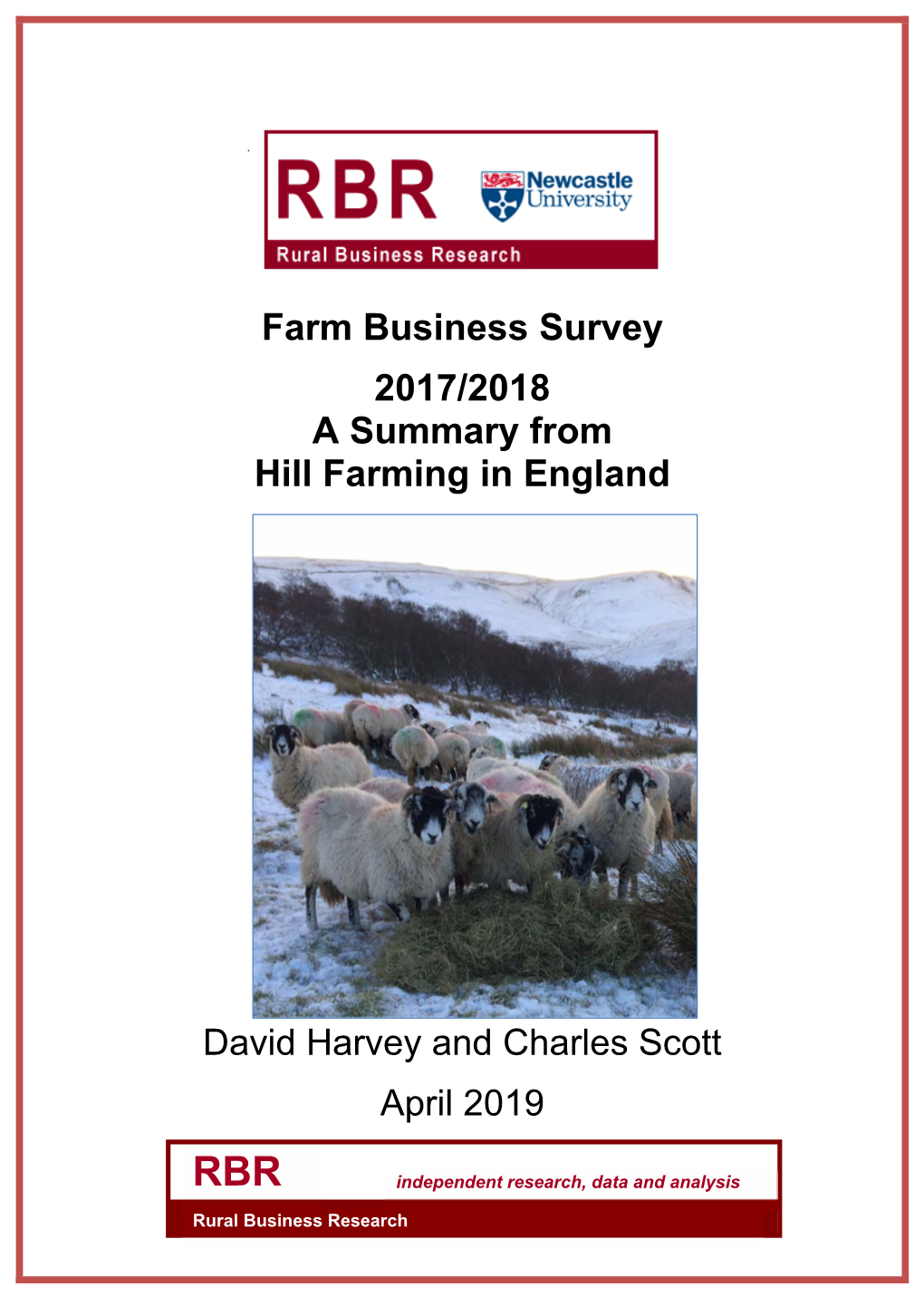 Hill Farming in England 2017-2018