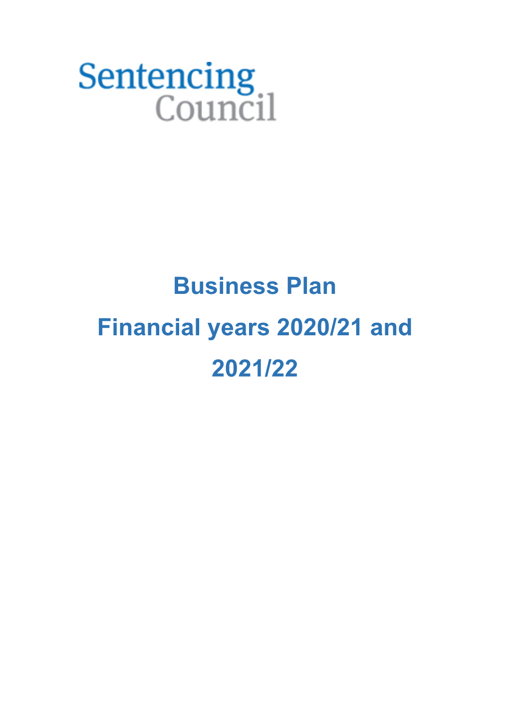 Sentencing Council Business Plan 2020-21