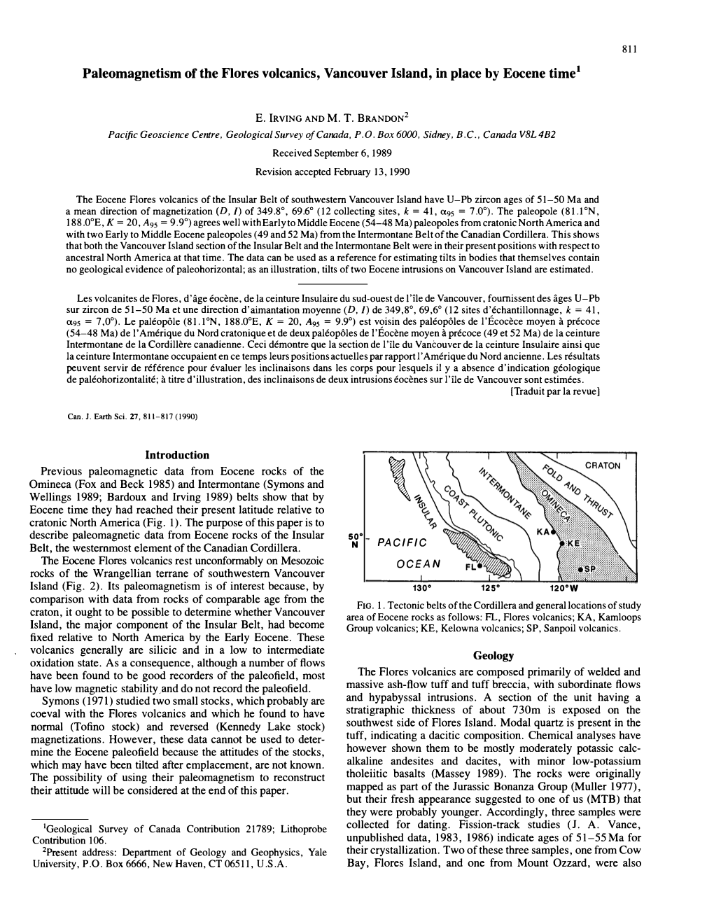 Irving1990canadian Journal of Earth