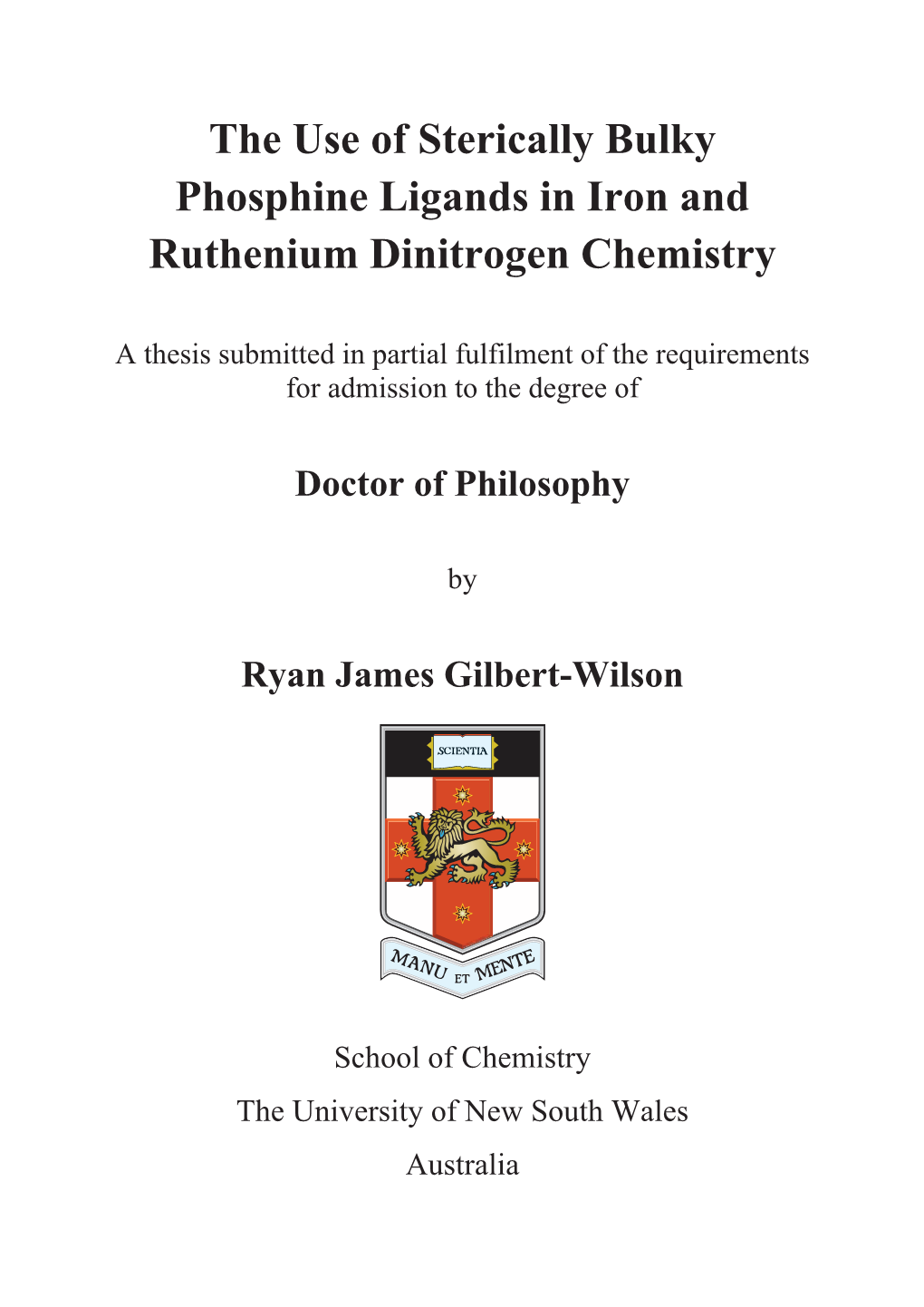 The Use of Sterically Bulky Phosphine Ligands in Iron and Ruthenium Dinitrogen Chemistry