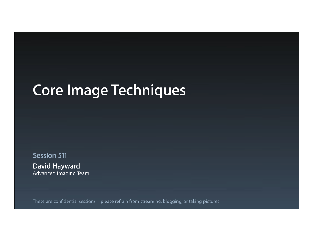 Core Image Techniques