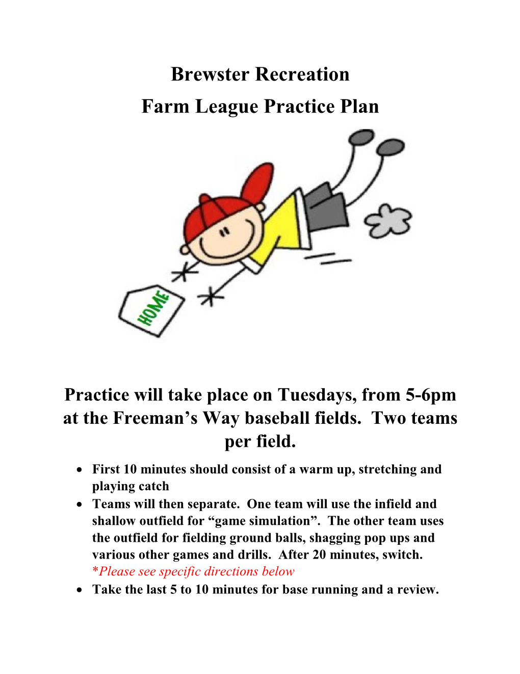 Farm League Practice Plan