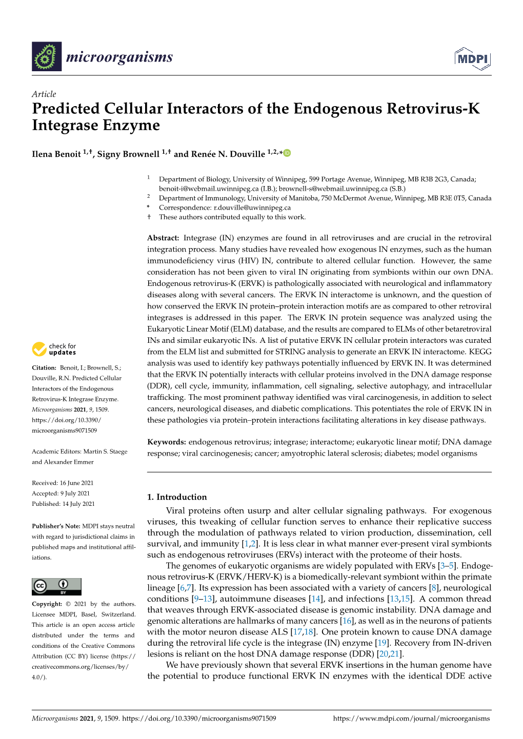 Predicted Cellular Interactors of the Endogenous Retrovirus-K Integrase Enzyme