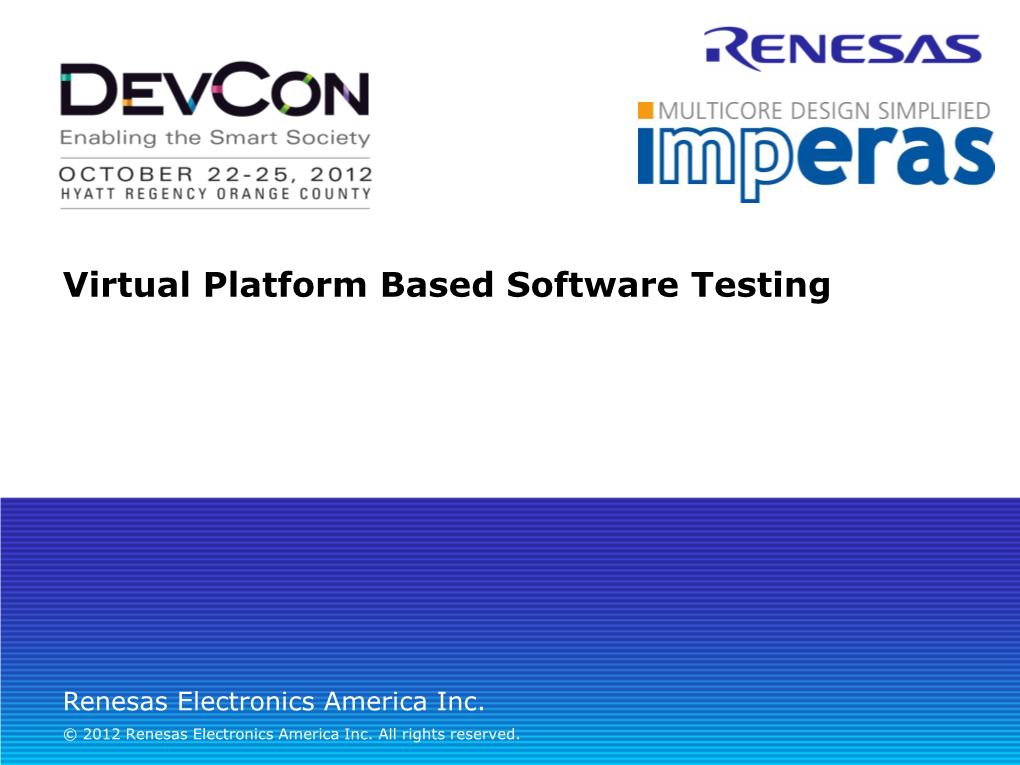 Virtual Platform Based Software Testing