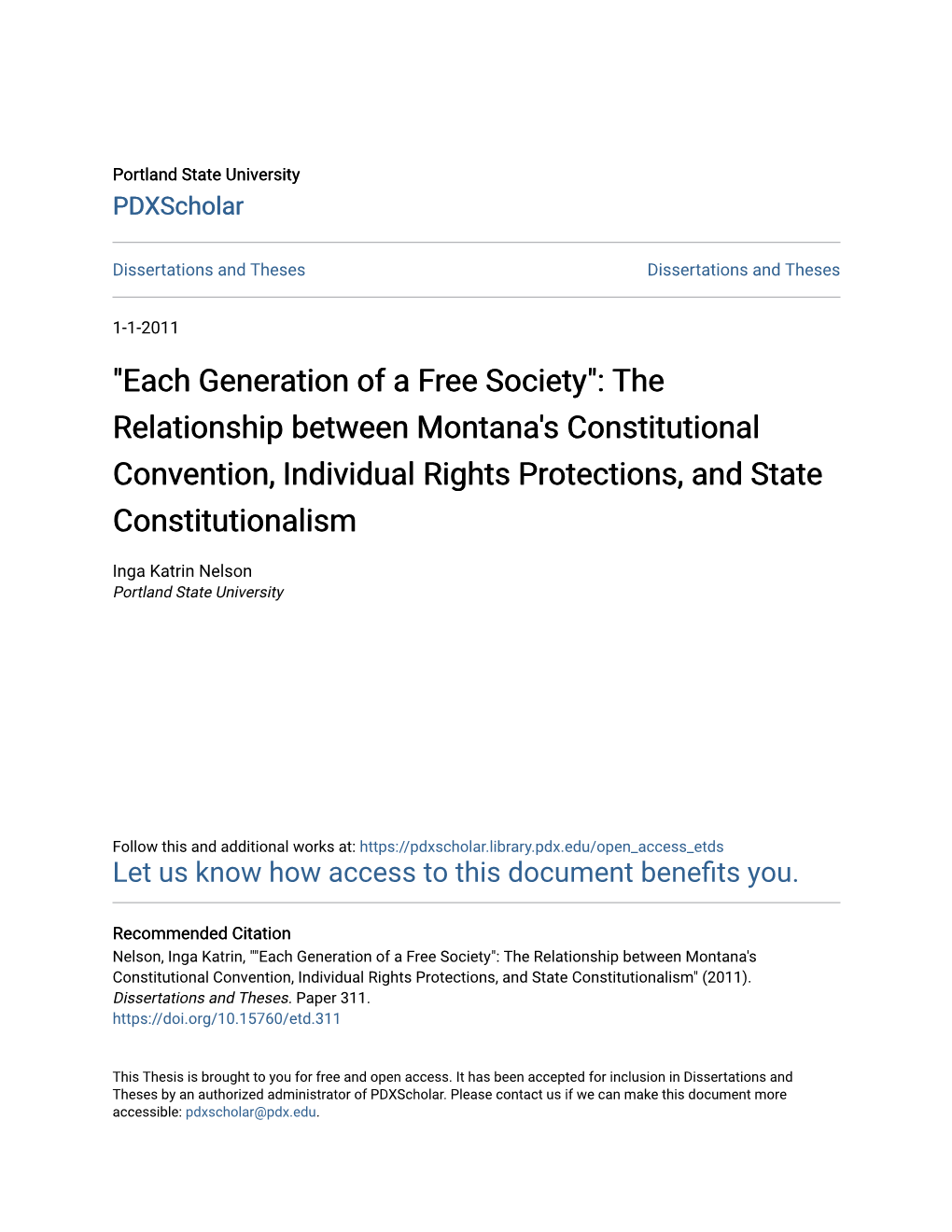 The Relationship Between Montana's Constitutional Convention, Individual Rights Protections, and State Constitutionalism