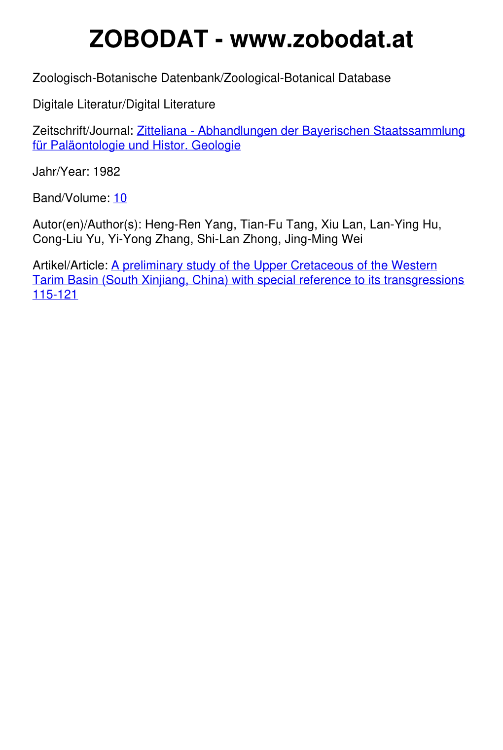 A Preliminary Study of the Upper Cretaceous of the Western Tarim