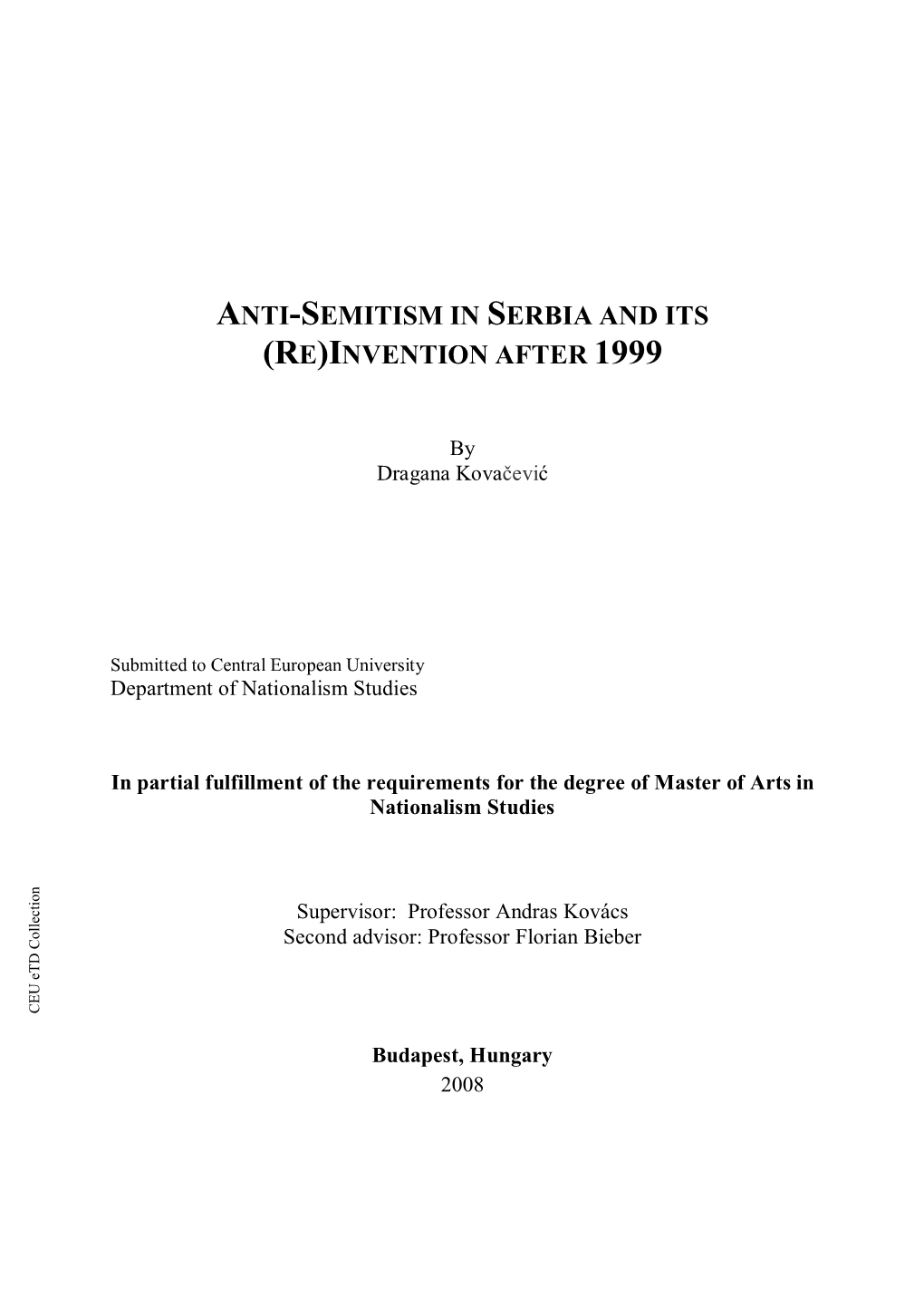 Anti-Semitism in Serbia and Former Yugoslavia
