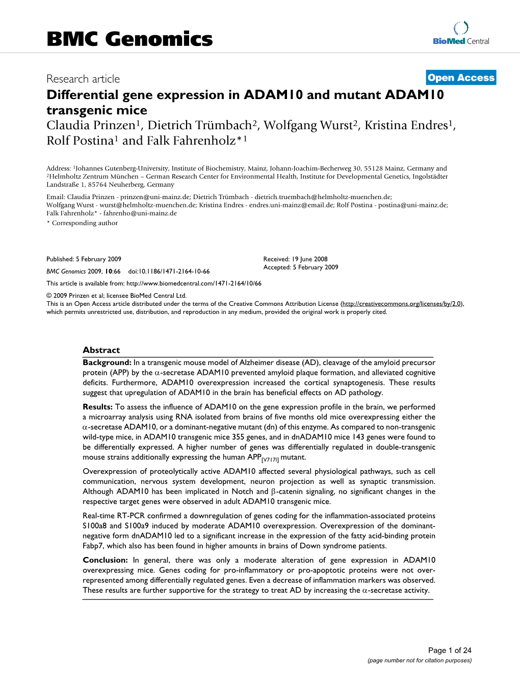 BMC Genomics Biomed Central