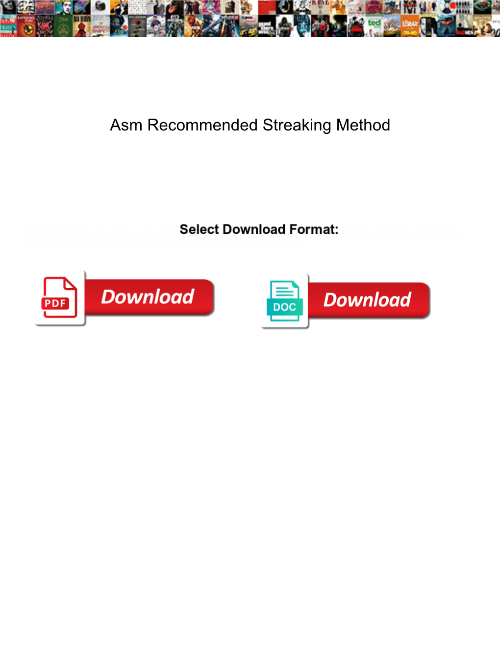 Asm Recommended Streaking Method