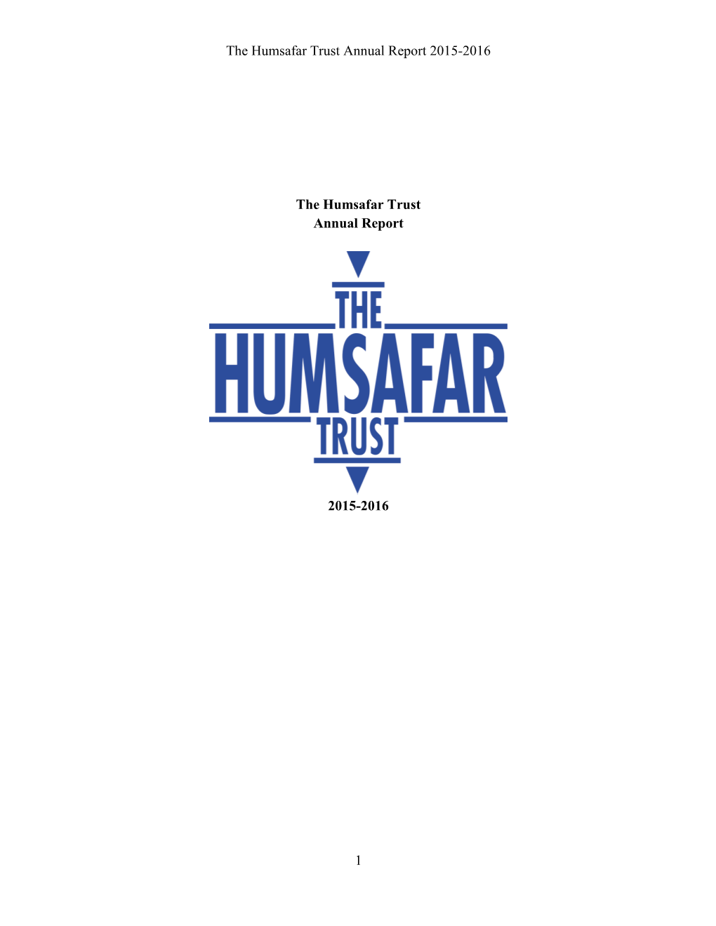 Humsafar Trust Annual Report 2015-2016
