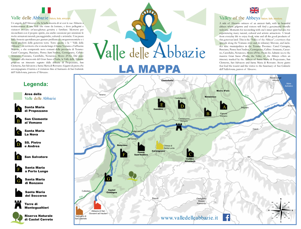 Legenda: Adriatico Morro D’Oro Area Della Teramo Notaresco Valle Delle Abbazie Castelbasso