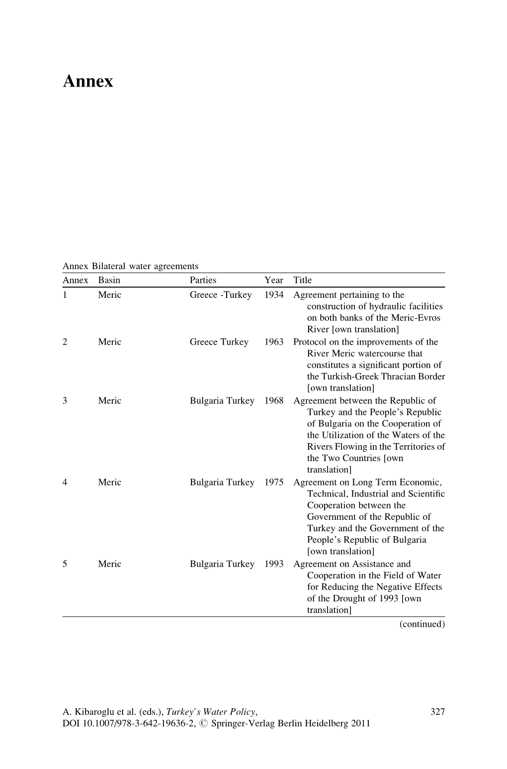 Turkey 1934 Agreement Pertaining to the Construc