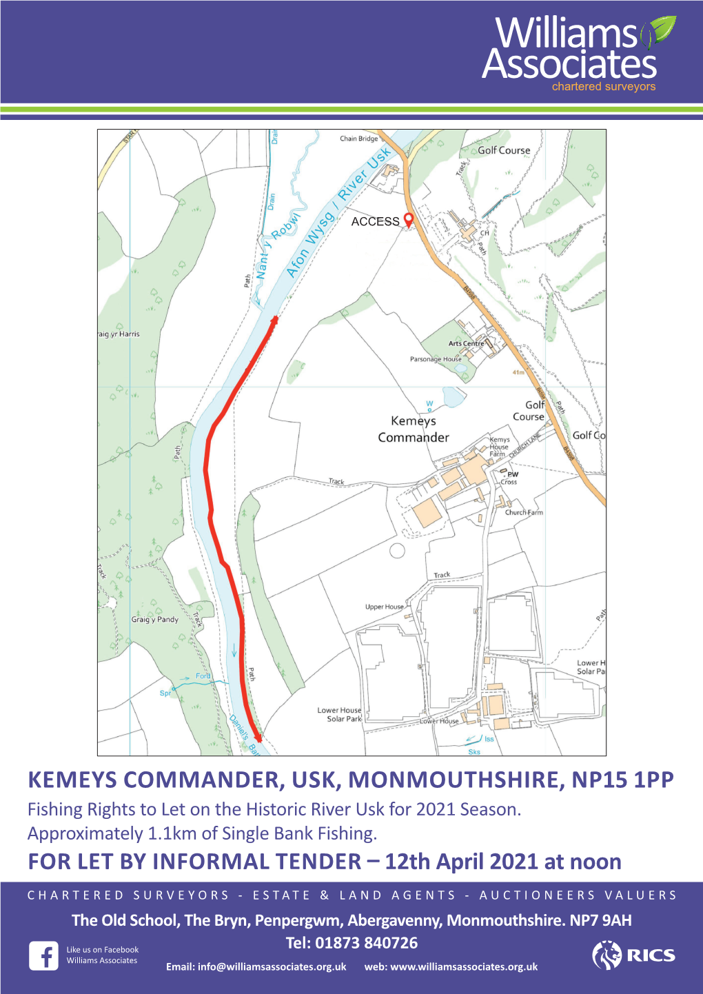 KEMEYS COMMANDER, USK, MONMOUTHSHIRE, NP15 1PP Fishing Rights to Let on the Historic River Usk for 2021 Season