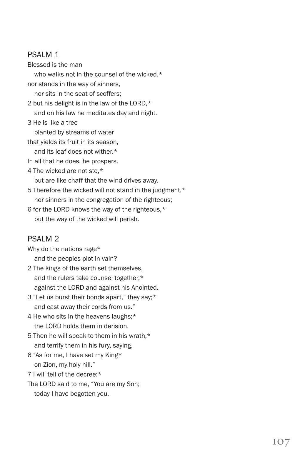 Psalm 1 Psalm 2