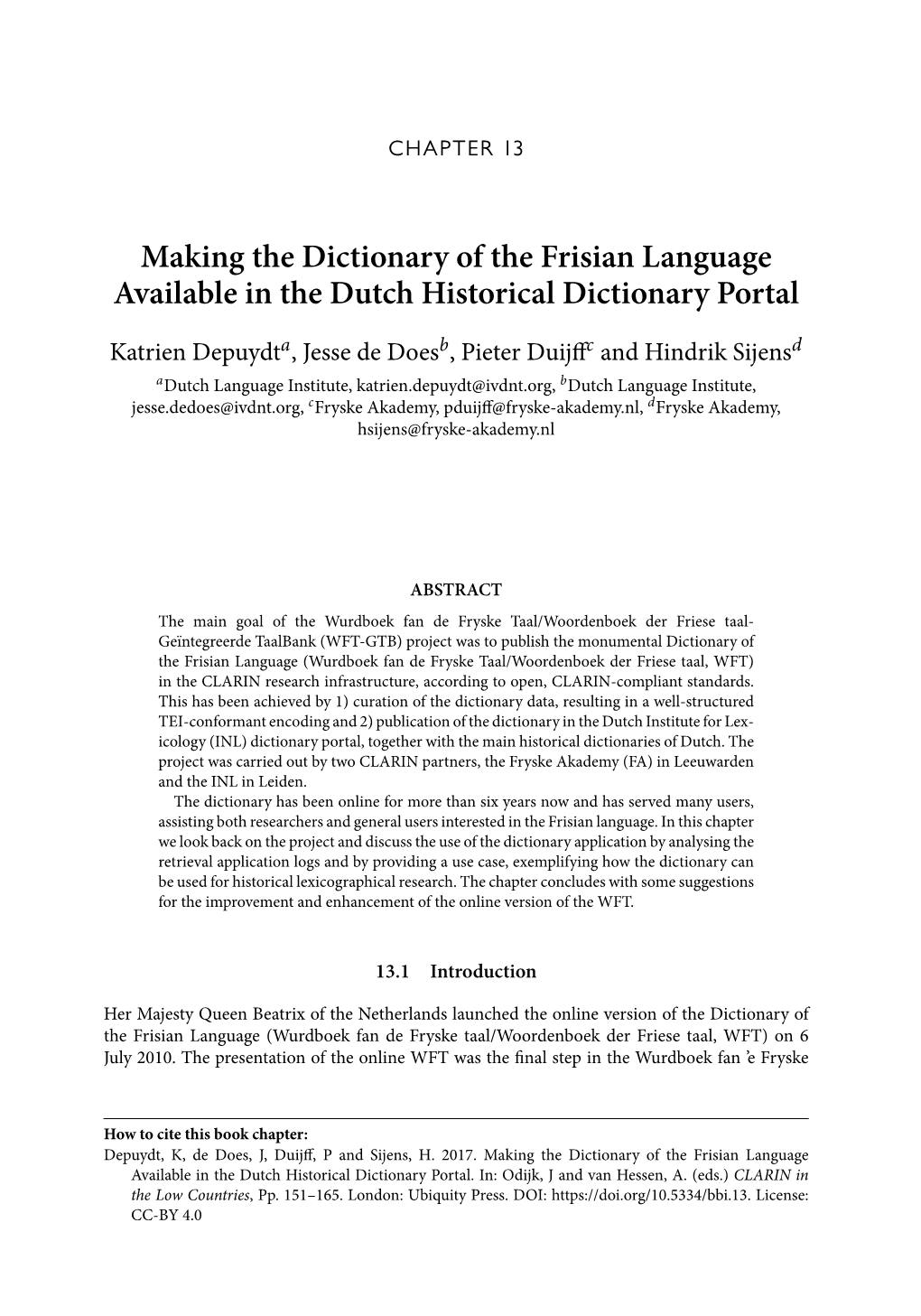 Making the Dictionary of the Frisian Language Available in the Dutch Historical Dictionary Portal