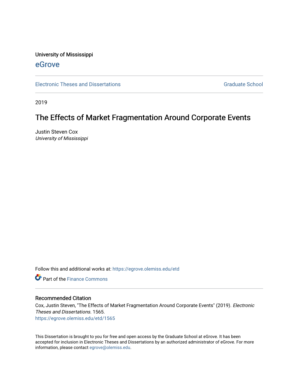 The Effects of Market Fragmentation Around Corporate Events