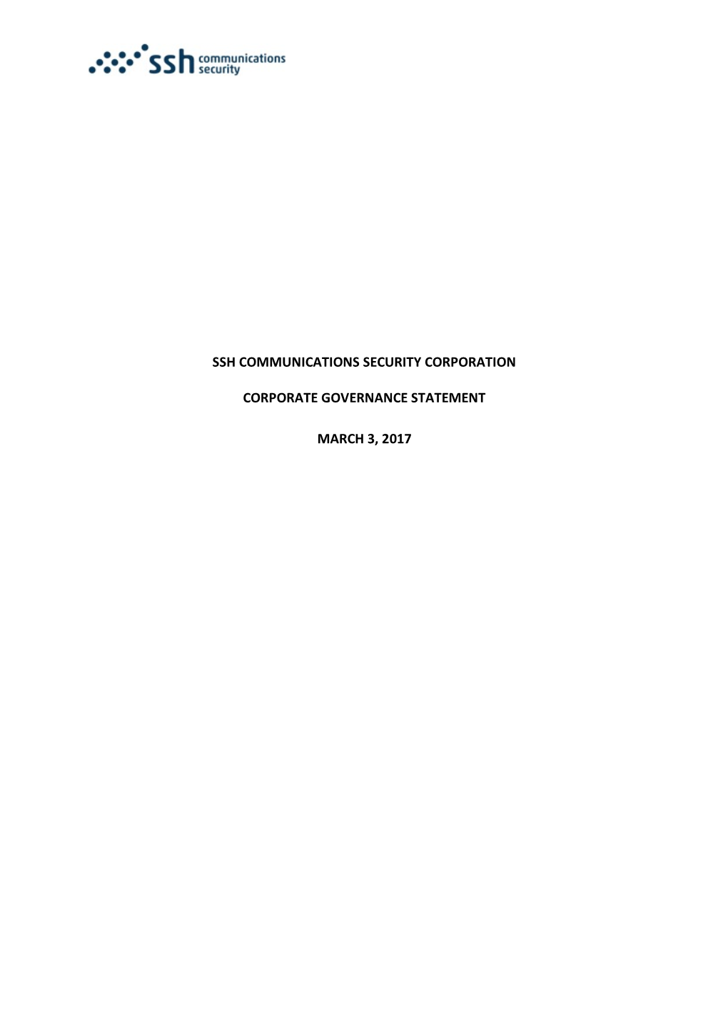 SSH Corporate Governance Statement 2017