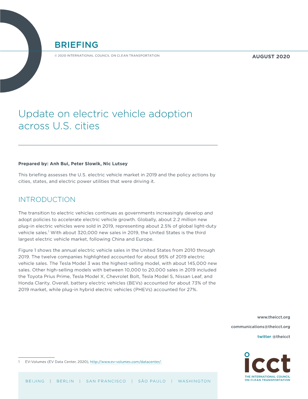 Update on Electric Vehicle Adoption Across U.S. Cities