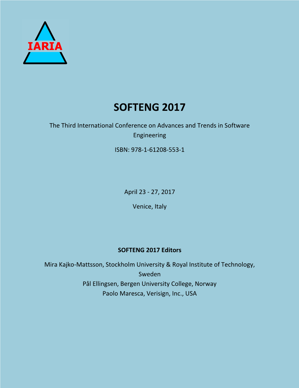 SOFTENG 2017 Proceedings