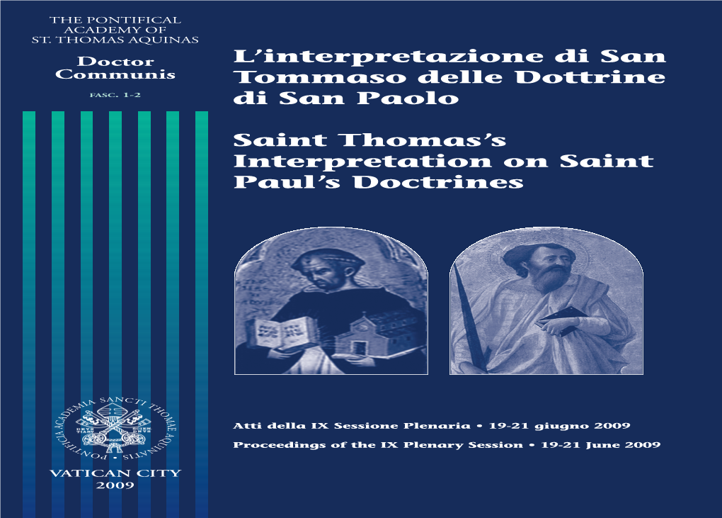 L'interpretazione Di San Tommaso Delle Dottrine Di San Paolo Saint