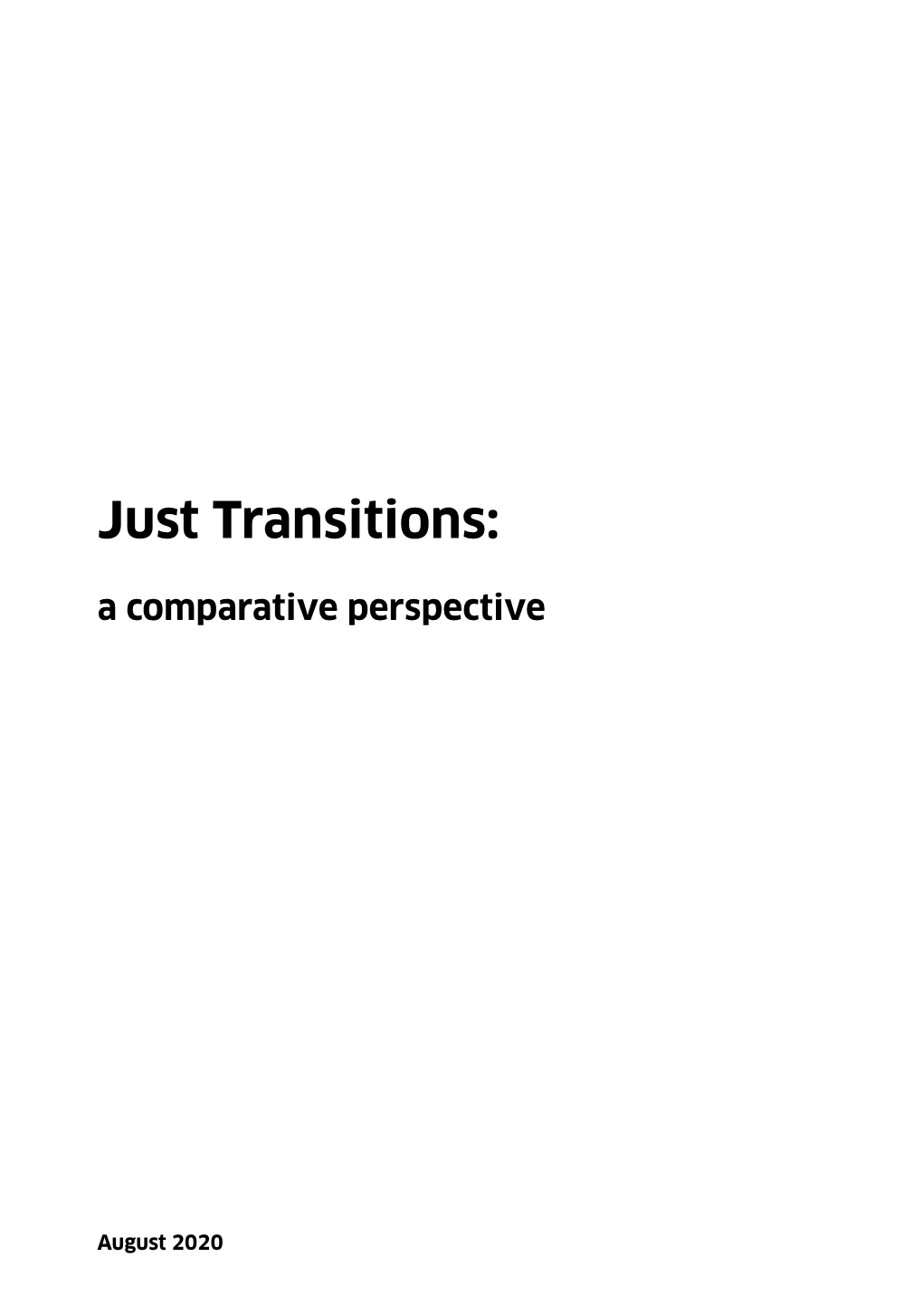 Just Transitions: a Comparative Perspective