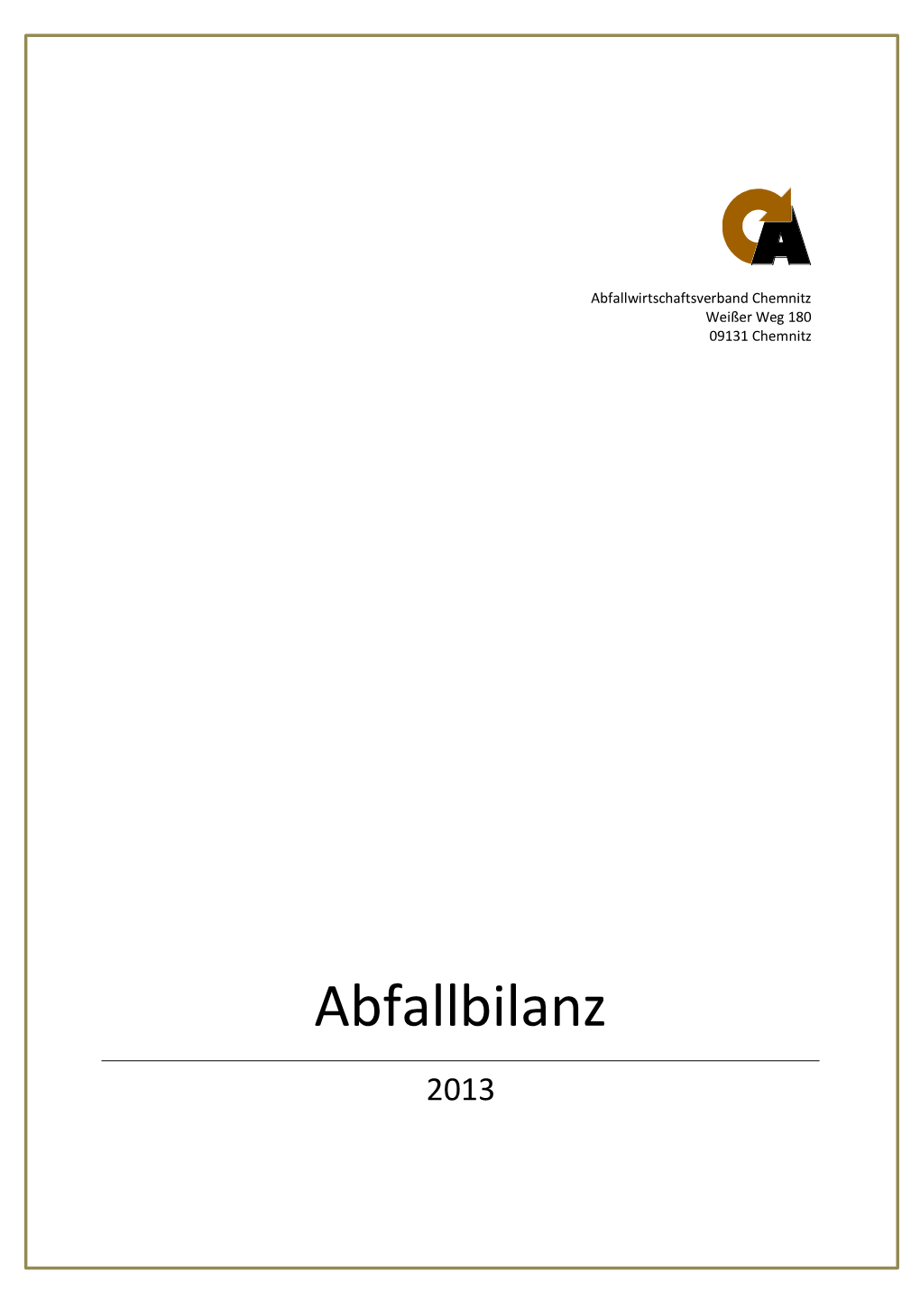 Abfallbilanz 2013