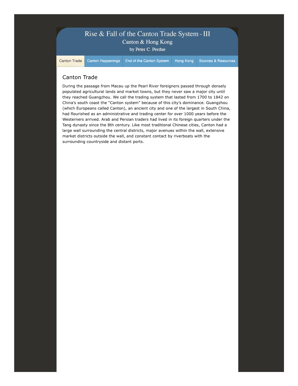 Rise & Fall of the Canton Trade System