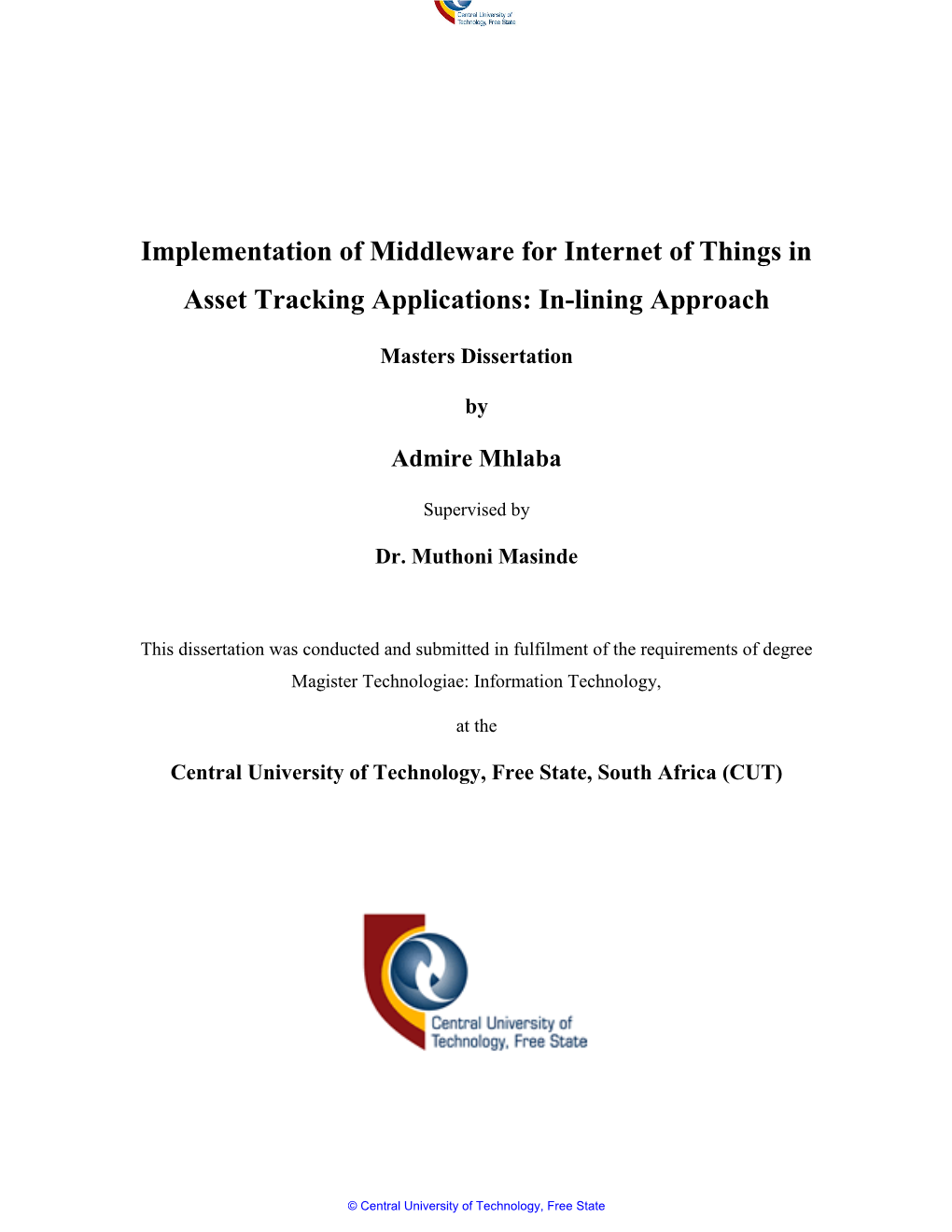 Implementation of Middleware for Internet of Things in Asset Tracking Applications: In-Lining Approach