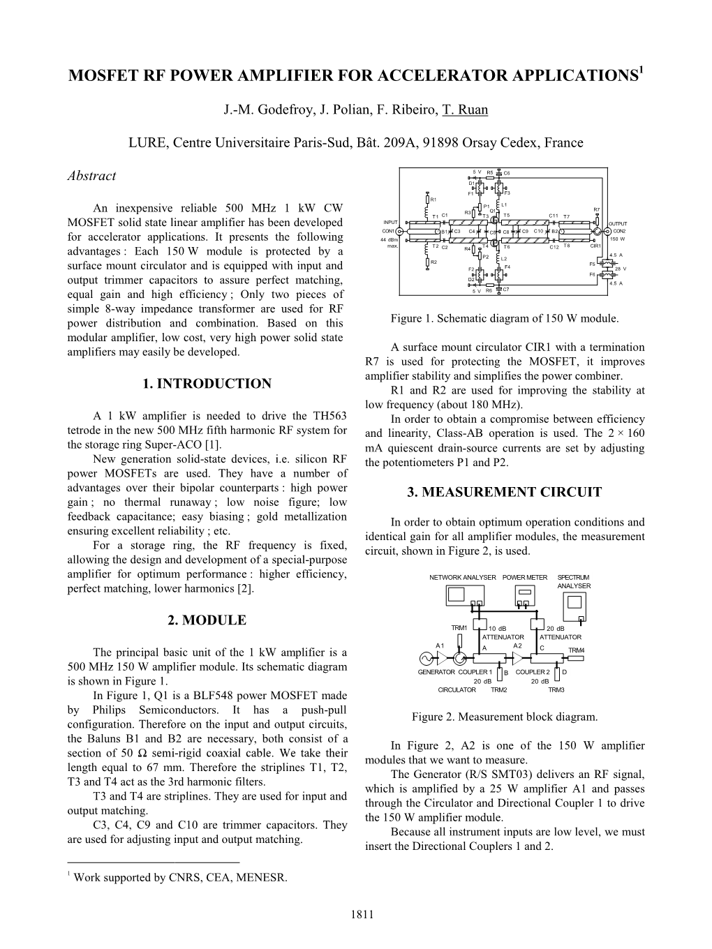 Mosfet Rf Power Amplifier for Accelerator Applications1