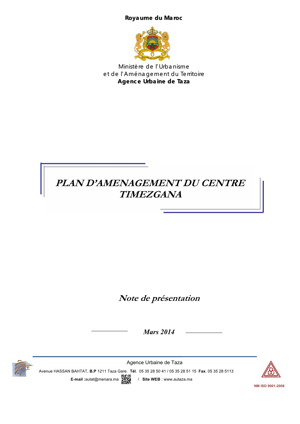 Plan D'amenagement Du Centre Timezgana