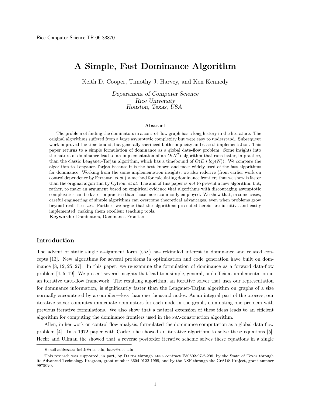 A Simple, Fast Dominance Algorithm